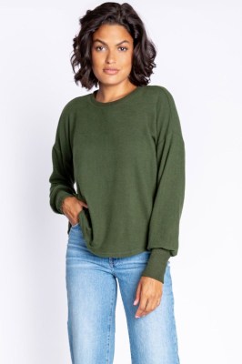 Lounge top - dark olive